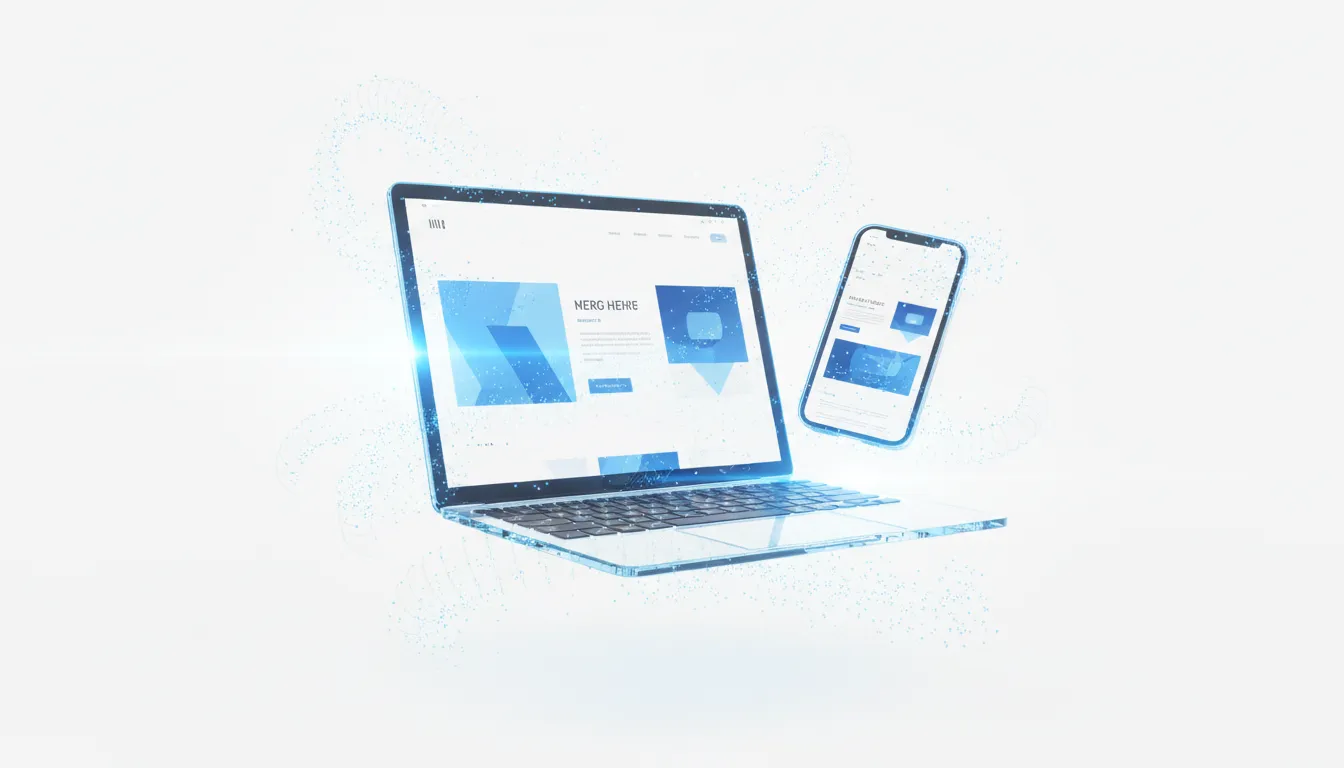 Ukázka moderního webu pro lokální firmu na notebooku a mobilu